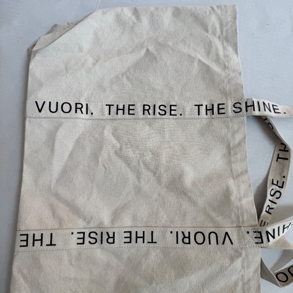 VUORI XL Canvas Tote Bag logo Beige Tan The Rise The Shine Gym Beach 24" x 15" - Picture 12 of 13